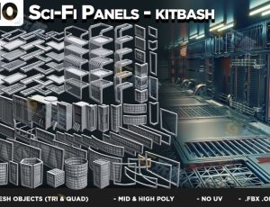 科幻科技面板Blender资产库
