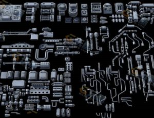 科幻零件道具Blender资产库