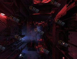 红色氛围破旧科幻机械走廊—布兰德（BL）工程源文件