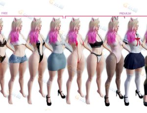 模块化高精度KDA阿狸—布兰德（BL）CG三维模型