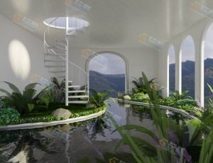 网红绿色植物空间—布兰德（BL）工程源文件