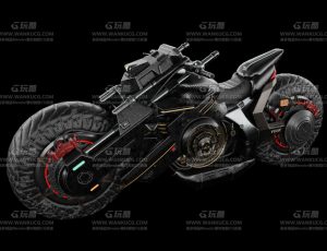 重型时尚酷炫赛博朋克摩托车—布兰德（BL）CG三维模型