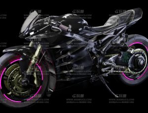 紫色光机车摩托—布兰德（BL）CG三维模型