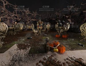 万圣节墓地派对—布兰德blend项目源文件