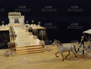 浪漫湖边婚礼场景—布兰德blend项目源文件