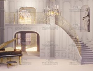 贵族钢琴室—布兰德blend项目源文件