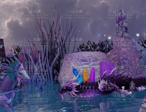 海底奇幻紫色场景—布兰德blend项目源文件