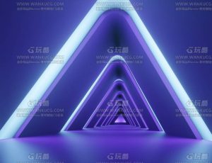 三角紫色氛围空间—布兰德blend项目源文件