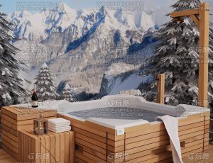 雪山泡澡区—布兰德blend项目源文件