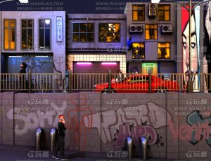 夜晚小街道—布兰德blend项目源文件