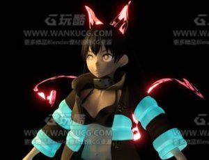 卡通科技赛博时尚小女孩—布兰德Blend模型