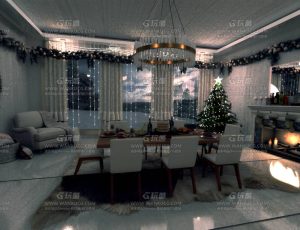 圣诞节客厅厨房—布兰德Blend项目源文件