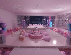 粉色水床派对房间—布兰德Blend项目源文件
