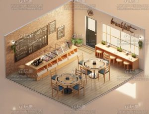 卡通温暖氛围感餐厅—布兰德Blend项目源文件
