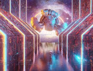科幻星球战舰走廊场景—布兰德Blend项目源文件
