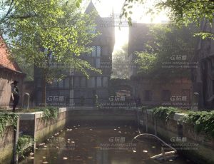 复古西方欧洲乡村小镇—Blend项目源文件