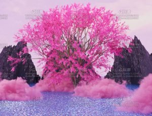 水中山湖树场景—Blend项目源文件