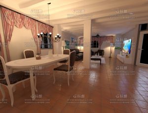 夜晚温馨普通小客厅—Blend项目源文件