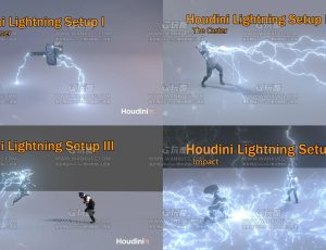 Houdini闪电侠VFX闪电特效预设工程源文件