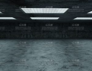 地下大灯带水泥装修风格车库—Blend项目源文件