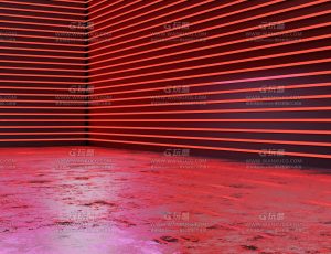 红色灯带棚拍室—Blend项目源文件