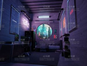 赛博朋克蜗居卧室—Blend项目源文件