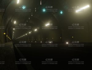 夜晚高速公路隧道—Blend项目源文件