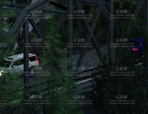 夜晚架桥道路—Blend项目源文件