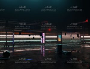 夜晚霓虹灯氛围街头—Blend项目源文件