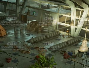 UE5素材—废弃机场航站楼内部