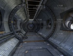 科幻圆形走廊通道—Blend项目源文件