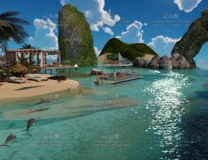 小岛度假派对区—Blend项目源文件