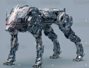 高精度机械狼C4D模型
