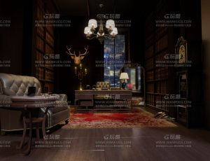 富豪古典办公室—Blend项目源文件