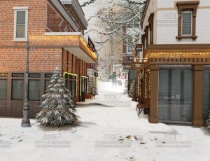 冬季圣诞西方小镇—Blend项目源文件