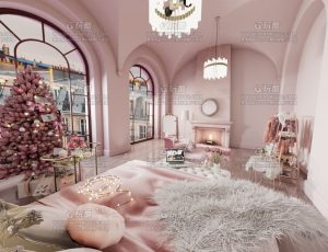 女性圣诞节装扮房屋—Blend项目源文件