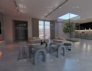 现代时尚有钱人客厅—Blend项目源文件