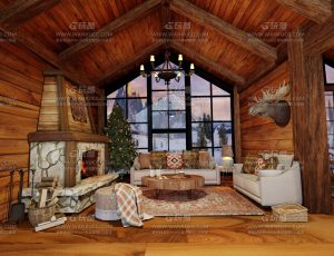 温馨圣诞木屋—Blend项目源文件