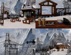 雪山滑雪场—Blend项目源文件