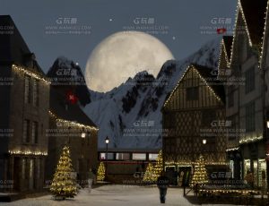 北欧圣诞节小镇—Blend项目源文件