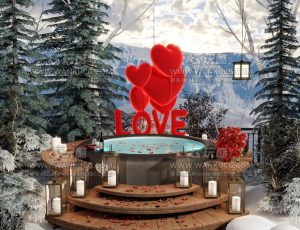 冬季雪山户外浪漫温泉浴池—Blend项目源文件