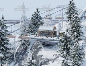 冬季雪山缆车游玩区—Blend项目源文件