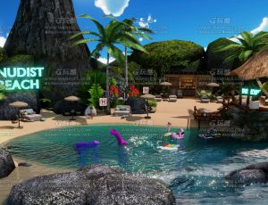 休闲海滩度假场景—Blend项目源文件