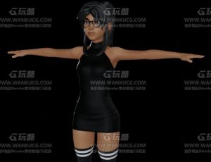 风格化卡通活泼小女孩—Blend模型