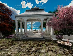 户外复古下午茶场景—Blend项目源文件