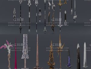 幻想刀剑武器Blender资产库