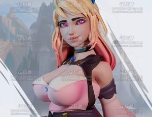 风格化卡通精灵女孩—Blend模型