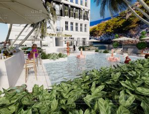 海边角落休闲区—Blend项目源文件