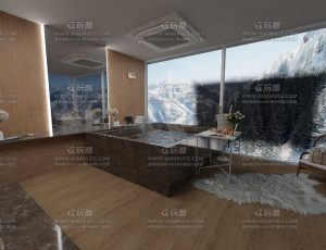 雪山风光浴室—Blend项目源文件