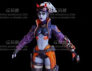 守望先锋2赛博朋克女角色—Blend模型